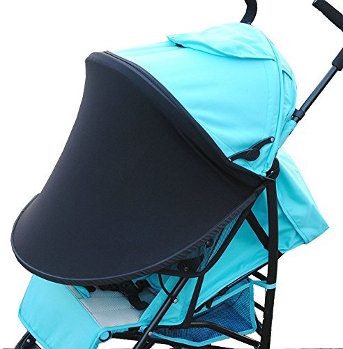 Pare-soleil Poussette Bébé Universelle Légère Couverture Auvent de Poussette Protection Solaire Coupe-Vent Imperméable Ombrelle à Landau Parasol Pliable Accessoires Anti-UV