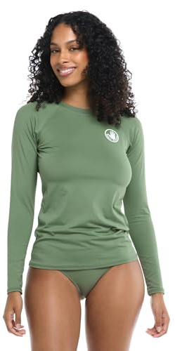 Body Glove Women's Smoothies Sleek Solid Long Sleeve Rashguard with UPF 50+