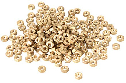sourcing map 200Stk.Sechskantmuttern M3x0,5 mm Sechskantmutter mit metrischem Grobgewinde Messing