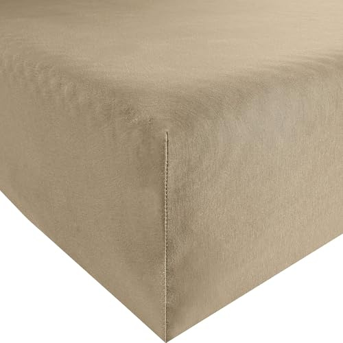 Bassetti Spannbettlaken Uni 4A/498 Taupe Baumwolle/Elastan, Maße: 180cm x 200cm, 200cm x 220cm, 9302336