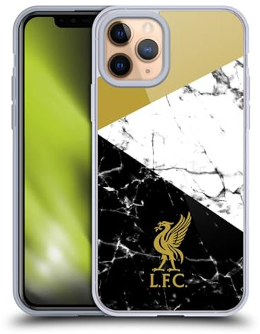 Head Case Designs Officially Licensed Liverpool Football Club Gold Liver Bird Marble Gel Case [Military Grade Protection] Compatible with Apple iPhone 11 Pro and Compatible with MagSafe