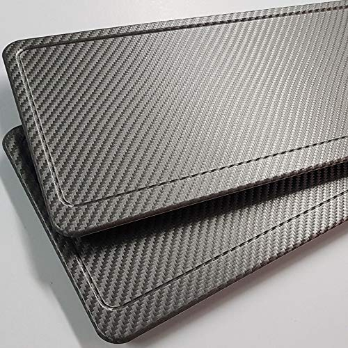 TEILE-24.EU Malinowski Kennzeichenverstärker | Carbon | für Kennzeichen 520 x 110 mm | Aluminium | Alu | inkl.Befestigungsschrauben | PKW LKW Auto Anhänger | NEU