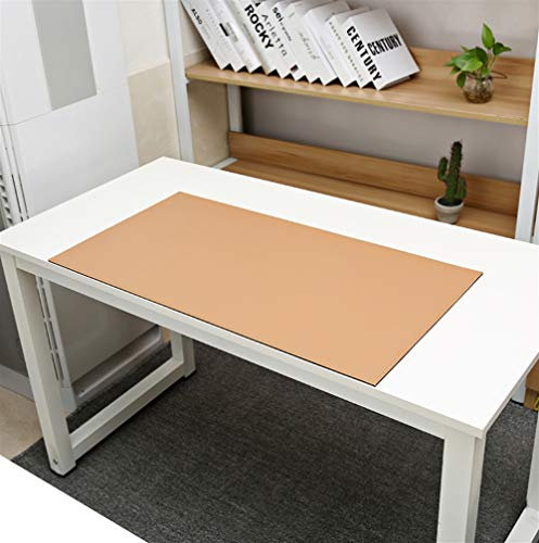 SK Studio Schreibtischunterlage mit Kantenschutz wasserdichte PU Leder, rutschfeste mit Mausunterlage für Computertastatur, PC und Laptop Aprikose 90x50cm