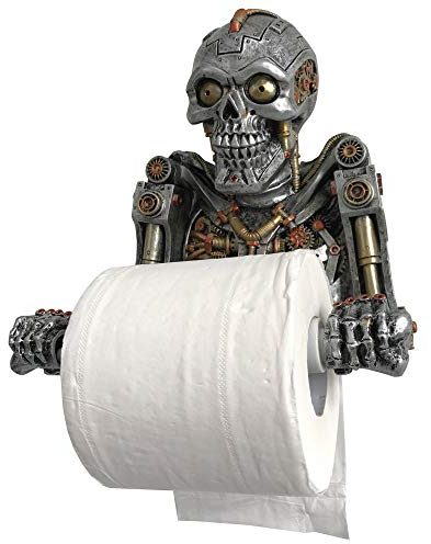 Nemesis Now Steampunk Humanoid Helper Toilettenpapierhalter, Polyresin, Silber, Einheitsgröße