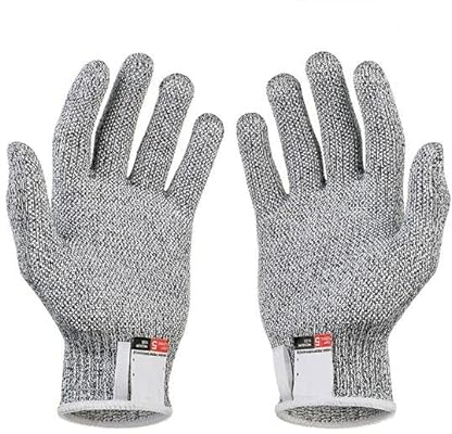 2 Paar Schnittfeste Handschuhe, Anti-Schnitt Handschuhe der Stufe 5 mit EN 388-Zertifizierten Schutzhandschuhe Schnittschutz für Küche, Baustelle, Mandolinenschneiden & Holzschnitzen, S