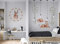 Wandtattoo Waldtiere I Reh Bäume Feder Blätter Kinderbilder Junge Kinderzimmer Mädchen Aufkleber Osomhome os8801 (150x110cm)