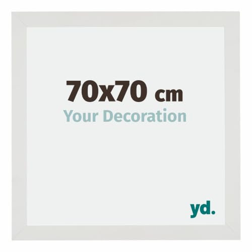 yd. Bilderrahmen 70x70 cm Weiß Matt - MDF Rahmen Mura | Your Decoration, Acrylglas aus Kunststoff, Wandmontage, Geeignet für Fotos, Poster und Puzzles, Made in Holland