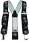 TigerTie Unisex Hosenträger in Y-Form mit 3 extra starken Clips - Farbe in schwarz grün weiß gelb mit Edelweißmotiv - hochwertige Verarbeitung - Breite 35 mm