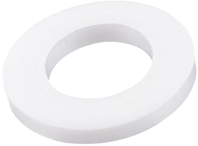 sourcing map PTFE Plat Rondelles 18mm Diamètre Externe 10mm Diamètre Interne 2mm Épais 1/2 Pouce Trou Bride Joint Blanc Paquet de 20