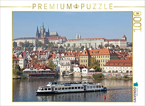 CALVENDO Puzzle Prager Burg und Moldau 1000 Teile Lege-Größe 64 x 48 cm Foto-Puzzle Bild von Siegfried Kuttig