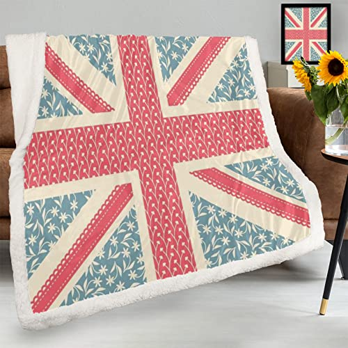 Überwurfdecke mit Union Jack-Flagge, 127 x 152 cm, leicht, gemütlich, Couch, warme Flanell-TV-Decken für Schlafzimmer, Bett, Sofa, Couch