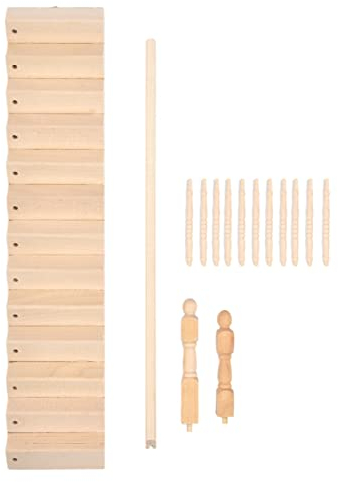 Puppenhaus Miniatur Treppe 1:12 Holzhandlauf DIY Treppe Puppenhaus Zubehör Stufen Modell für Puppenhaus Mikrolandschaft Dekorationen(rechte Armlehne)