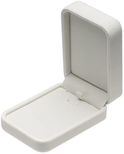 POKOFO Classic Velvet Necklace Pendant Box Jewelry Gift Boxes (White)