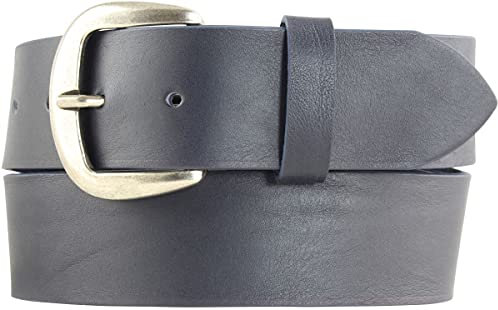 BELTINGER Jeansgürtel aus Vollrindleder 4,5 cm | Breiter Ledergürtel für Damen Herren 45mm | Leder-Gürtel aus echtem Leder | Marine 95cm