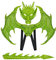 Yeeteesy Halloween Drachen Flügel Schwanz Masken Set, Maskerade Kostüm Cosplay Party Geschenk Requisiten für Kinder Jungen Mädchen und Erwachsene (Set-Grüner)