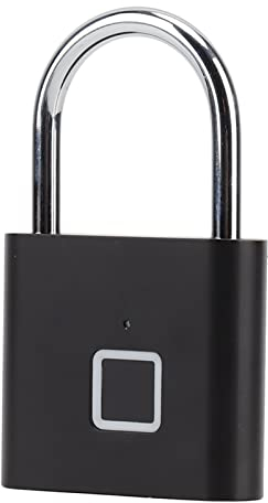 Candado Inteligente con Huella Digital 0.5S Desbloqueo a Prueba de Agua Sostener 10 Huellas Digitales Interfaz USB Candado con Huella Digital con Luz de 3 Colores Portátil para Equipaje Hogar(Negro)