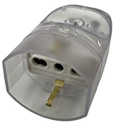 Presa Schuko Trasparente Volante 16A VDE 250V, Presa Europea Trivalente Dritta