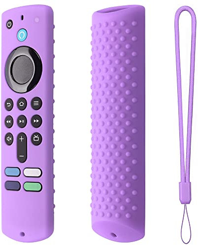 2022 Remote Control Case Cover Compatible for Fire TV Stick (3rd Gen) Third Generation, Remote Control Protective Cover Silicone Dust-proof Sleeve Protection with Lanyard (light purple)