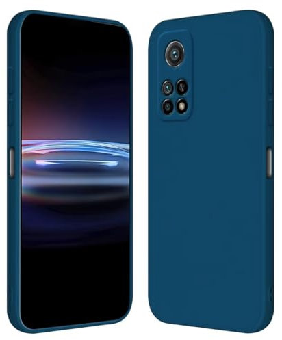 RankOne Custodia per Xiaomi MI 10T 5G / Xiaomi MI 10T Pro 5G (6.67 Inches) Cover Morbida in Silicone TPU - Blu zaffiro