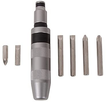 Oldbones Impact Driver Set 7-Piece Impact Screwdriver Set with 3/8-Inch Drive,CR-V Material Manual Impact Driver Used for Damaged Screw Remover Rusted Bolt,Hand Impact Driver with Case