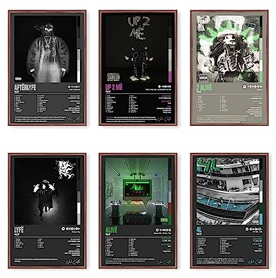 Enimoud Rapper Yeat Poster, Musikalbum, Cover, Poster für Zimmer, ästhetischer Druck, 6 Stück, Wandkunst für Mädchen und Jungen, Teenager, Wohnheim-Dekoration, 20,3 x 30,5 cm, ungerahmt