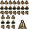 32 campane artigianali in bronzo piccole campane in ottone per artigianato campane vintage con ganci a molla per campanello per cani Halloween decorazione albero di Natale