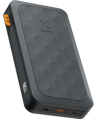 Xtorm 67W Série Fuel 5 Batterie Externe 45 000mAh, Affichage LED, 2 x USB-C / 1 x USB-A, Matériau 100% GRS, Fonctions de sécurité, Compatible avec Samsung et iPhone, Noir