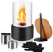 Tabletop Fireplace, Stainless Steel Bioethanol Fireplace,Portable Ethanol Fireplace Bio Fireplace for Indoor and Outdoor Home Garden Balcony Living Room Dining Table(Black)