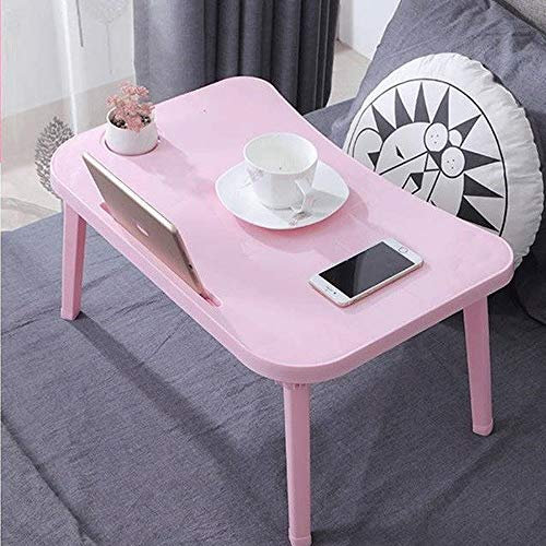 Foldable Laptop Standing Desk, Portable Laptop Table - Height and Angle Adjustable Notebook Stand, Breakfast and Be (Color : Purple) (Purple)