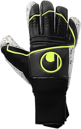 uhlsport Supergrip+ Flex Frame Carbon, Kinder und Erwachsene Torwarthandschuhe, Noir/Jaune Fluo, 8.5 -