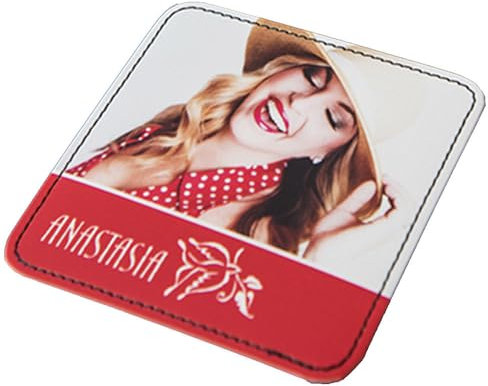 Dessous de Verre en Cuir personnalisé Photo – sous Verre avec Verso en Cuir synthétique Noir et Recto à Imprimer avec Une Photo