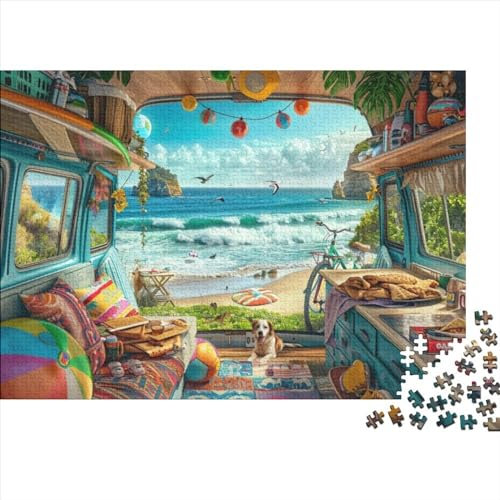 3D Colorful Campervan Jigsaw Puzzles for Adults 1000 Piece Jigsaw Puzzles for Adults Challenging Game Unsolved Puzzle 1000pcs (75x50cm)