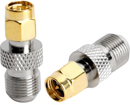 ACONRFTOL SMA-Stecker auf F-Buchse Koaxialstecker F-Buchse auf SMA-Stecker Adapter SMA auf F-Typ RF-Koaxialadapter SMA-Steckerzu F Typ Buchse TV Antenne Anschluss für FM AM DAB+ Radio Video 2er Pack