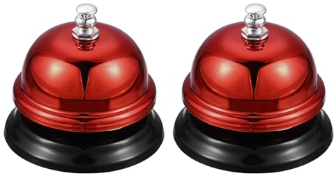 QUARKZMAN Campanello da Tavolo, 65mm(2,56) Campanello da Pranzo per Ristoranti Campanello di Servizio, Rosso
