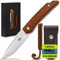 Wolfgangs CULTRO Zweihandmesser Klappmesser aus feinstem D2 Stahl und Ebenholz-Griff - Legale mitführbares Taschenmesser Klappmesser - Outdoor Survival Messer - Klappmesser Outdoor + Leder Holster