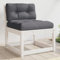 AUUIJKJF Wohnartikel, Gartensofa mit Kissen, weißes Massivholz, Kiefernholz, Anzugmöbel