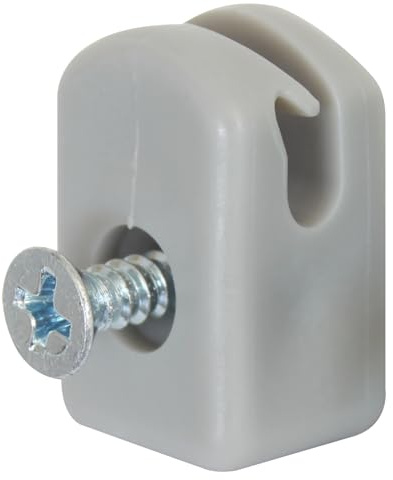 Alberts 836290 Spanndrahthalter mit Schraube | Kunststoff, grau | 10er Set