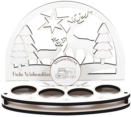 Dekolando Deko Schwibbogen Teelichthalter Wohnmobil Personalisiert Weihnachten Weihnachtsdekoration Adventskranz Lichterbogen Kerzenbogen Schmuckbogen Adventslicht