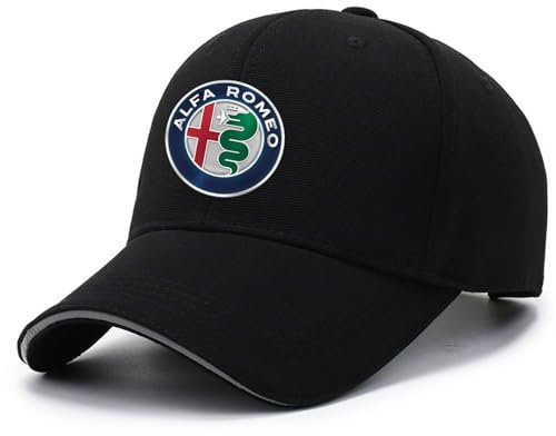 QATOBI Kappe Herren Sommer Al-FA Ro.meo, Unisex Vintage Verstellbar Baseball Kappe, Outdoor Mütze Baseballmütze für Tennis Golf Reisen, Cap(Black)