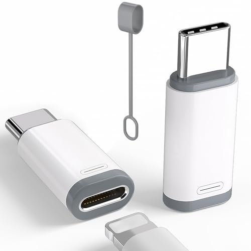 2 Pack Lightning to USB C Adapter for iPhone 15/16/16 Pro Max/Plus,Samsung S24,Support Charging & Data Transfer,Type C Charger Connector Cable,Lightning Female to USB C Male Adapter,Not for Audio