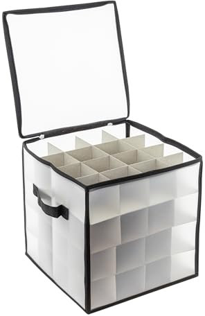 Weihnachtskugel Organizer - 64 Fächer- Weihnachtsschmuck Aufbewahrung Sortier Box - Aufbewahrungsbox für Christbaumkugeln Weihnachtsschmuck Sortierbox Weichnachts Schmuck Kiste Christbaum