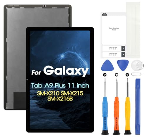 Für Samsung Galaxy Tab A9 Plus LCD-Bildschirm, Ersatz Bildschirm für Galaxy Tab A9+ SM-X210, SM-X215, SM-X216B 11 Zoll LCD Display Digitazer Full Assembly mit Reparatur-Set, Schwarz