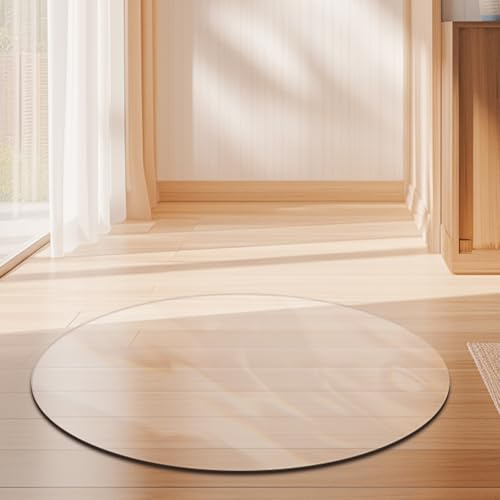Transparente Stuhlmatte für Harte Böden Bodenschutzmatte Runde Bürostuhl Unterlage PVC Bodenmatte rutschfeste Schutzmatte Bürostuhl für Büro,Zuhause,Rollstuhl (90cm,2mm)