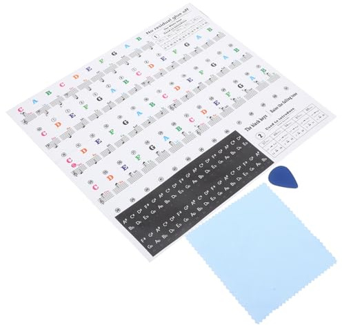 LIGIGWASH Piano Keyboard Sticker für Anfänger Abnehmbare Transparente Notenaufkleber Kompatibel mit Tasten Keyboards Wiederverwendbar Einfach zu Kleben und Rückstandsfrei Entfernbar