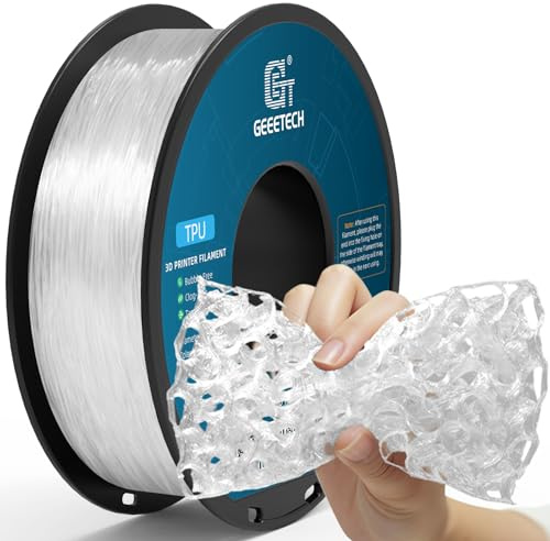 GEEETECH TPU Filament, TPU 95A,Transparent,1kg Spule für 3d Drucker