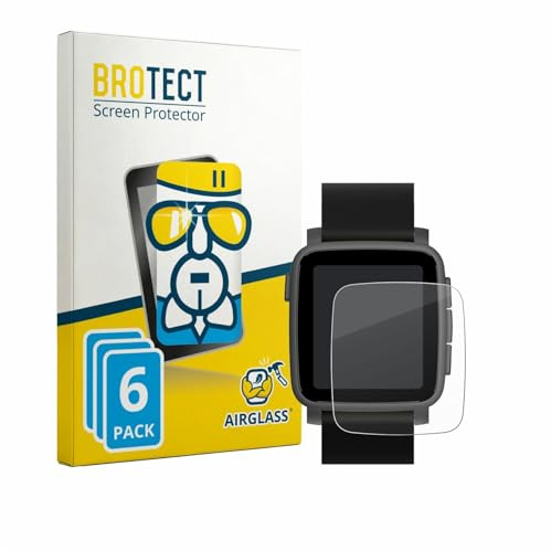 BROTECT Schutzglas für Pebble Time 2 2026 | 6 Stück Transparenter Displayschutz Made in Germany Schutzfolie Panzer Folie Glas 9H Anti-Fingerprint Einfache Montage Clear