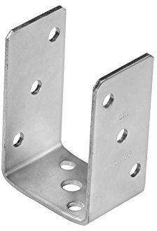 GRUNDLINE U Pfostenträger aufschrauben - Pfostenanker 80x80 - Pfostenhalter - U Profil Stahl - Bodenanker für Holzpfosten - Pfostenschuhe - Stützenfuß Zaunpfosten - Stützenschuh
