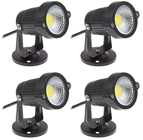 aulyun Lot de 4 Spot LED Cob 5W 220V Spots Jardin Orientables Luminaires Extérieur Jardin Terrasse