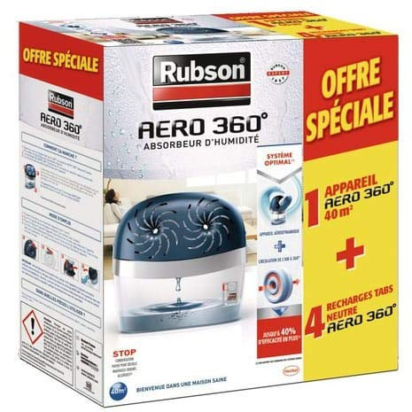 Rubson - Absorbedor de humedad Aero-360 40m² + 4 recargas