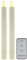 TRONJE Set of 2 LED Taper Candles 24cm with Timer and Remote - Artificial Dinner Candles 9.5 Creme with Moving Flame - Battery Operated Shatterproof